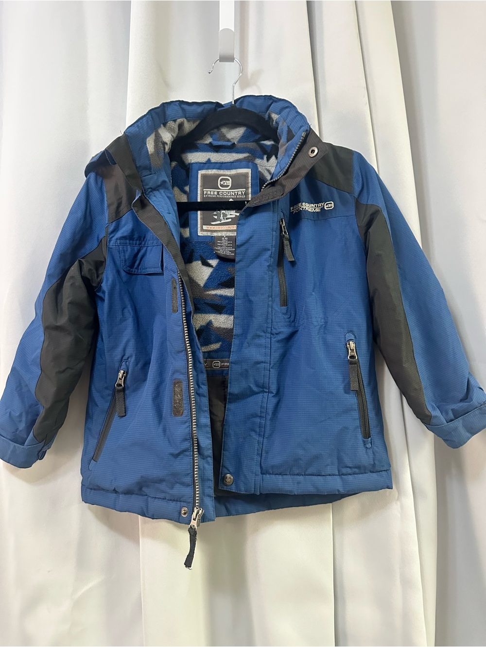 Free Country Blue and Gray Kids' Winter Puffer Jacket